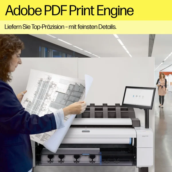 HP DesignJet T2600DRPS 36 Zoll, Plan wird am Gerät geprüft