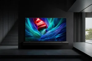 Samsung MRE115MR95F Micro RGB 115 Zoll, in einem dunklen Wohnraum