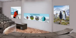 LG LASA136BPND LED WALL All-In-One 136 UHD 500 cdm2 07mm COB - Mediatech LG LASA136BPND, Einsatz in einem Hörsaal