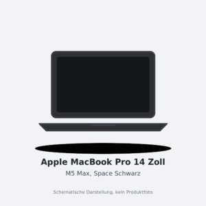 Apple MacBook Pro 14 Zoll, Space Schwarz, M5 Max 18 CPU-Kerne 40 GPU-Kerne