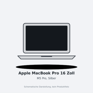 Apple MacBook Pro 16 Zoll, Silber, M5 Pro 18 CPU-Kerne 20 GPU-Kerne
