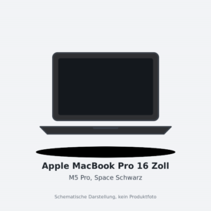 Apple MacBook Pro 16 Zoll, Space Schwarz, M5 Pro 18 CPU-Kerne 20 GPU-Kerne