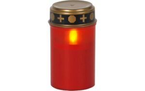 Star Trading LED Grablicht Serene Outdoor, Rot, 12cm Höhe, Timerfunktion