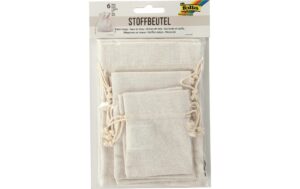 Folia Stoffbeutel natur 6 Beutel, 3 Grössen