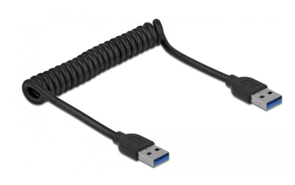 Delock USB3.1 Spiralkabel Typ-A 30-70cm Typ-A Stecker zu Typ-A Stecker, schwarz kaufen Schweiz | Mediatech.ch