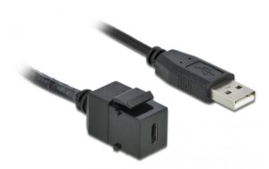 Delock Keystone USB2.0 C-Buchse - A-Stecker 0.25m, schwarz kaufen Schweiz | Mediatech.ch