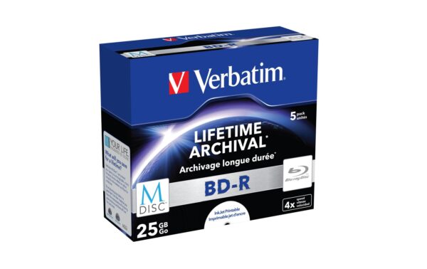 Verbatim BD-R M-DISC 25GB 5er P bis 4-fach, bedruckbar, Jewel Case kaufen Schweiz | Mediatech.ch