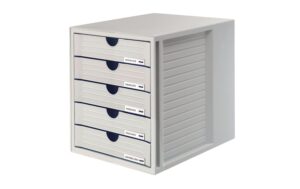 HAN Schubladenbox SYSTEMBOX A4 5 geschlossene Schubladen, lichtgrau