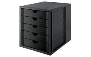 HAN Schubladenbox SYSTEMBOX KARMA A4 5 geschlossene Schubladen, öko-schwarz