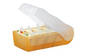 HAN Karteibox A8 quer 100 Karten, transluzent-orange