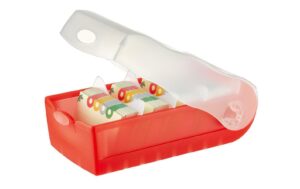 HAN Karteibox A8 quer 100 Karten, transluzent-rot