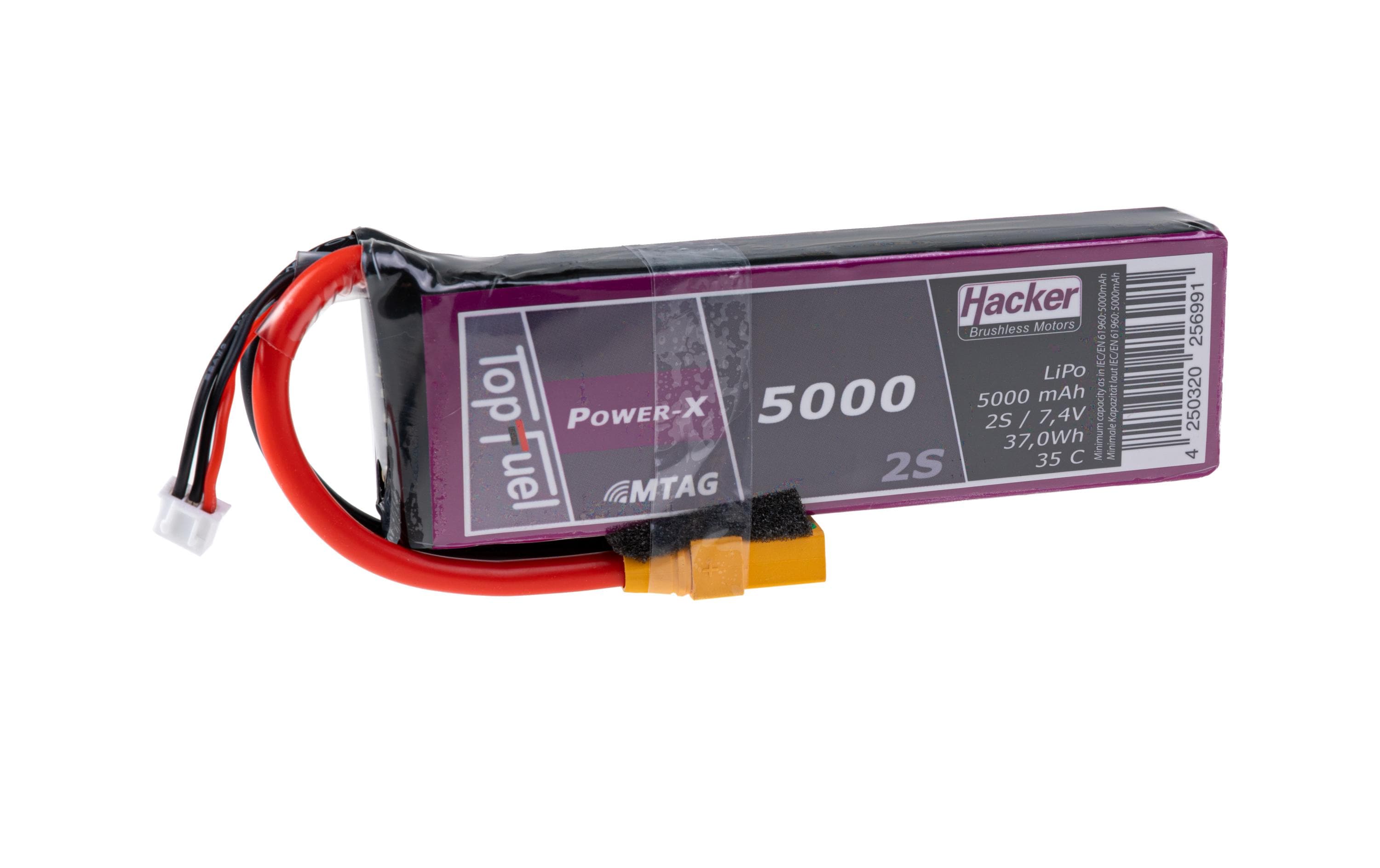 TF Power-X LiPo-Akku 7.4V 5000mAh 2S 35C 140x43x22 mm, 281 g XT90/AS, MTAG