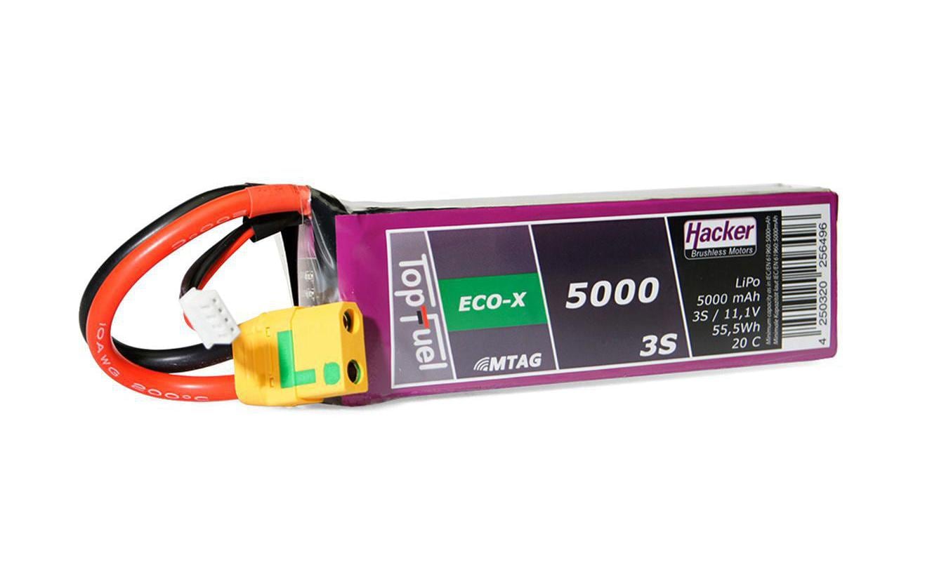 Hacker TF ECO-X LiPo-Akku 11.1V 5000mAh 3S 20C 140x43x24 mm, 351 g XT90/AS, MTAG kaufen | Mediatech.ch