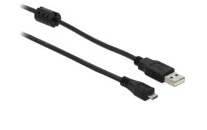 1018157 - Mediatech Delock USB2.0-Kabel A-MiniB: 2m, schwarz USB-A Stecker zu USB-B mini 5pin Stecker kaufen Schweiz | Mediatech.ch