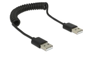 1018161 - Mediatech Delock USB2 Spiralkabel A-A, 20-60cm Spiralkabel, schwarz kaufen Schweiz | Mediatech.ch