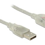Delock USB2 Verlängerungskabel A-A, 2m USB-A Verlängerung, transparent