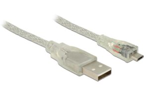 Delock USB2 Kabel A-MicroB, 2m, transparent für USB2.0 Geräte, 480 Mbps kaufen Schweiz | Mediatech.ch