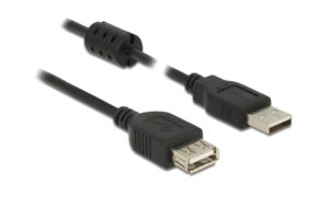 Delock USB2 Verlängerungskabel A-A, 1.5m USB-A Verlängerung, schwarz