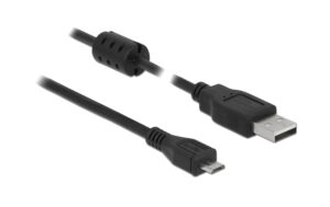1018181 - Mediatech Delock USB2 Kabel A-MicroB, 1.5m, schwarz für USB2.0 Geräte, 480 Mbps kaufen Schweiz | Mediatech.ch