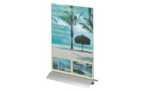 Durable Tischaufsteller Presenter A4 Aluminiumstandfuss, Acrylplatte