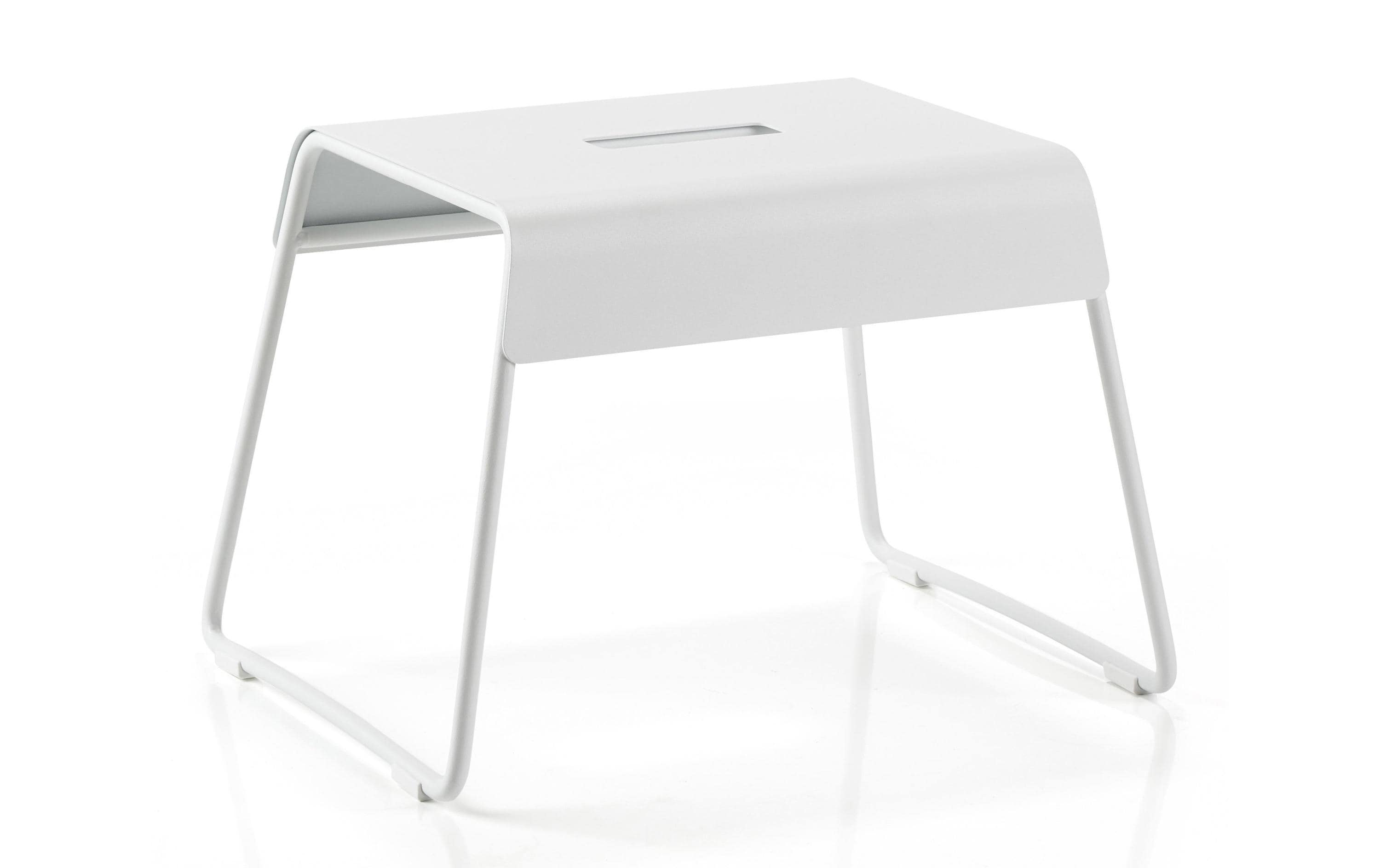 Zone Hocker weiss 39 x 30 x 27.5 cm, Edelstahl kaufen Schweiz | Mediatech.ch