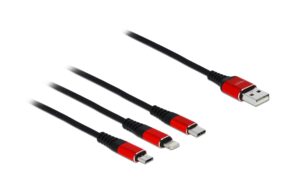 Delock USB2.0-Ladekabel 3 in 1, 30cm USB-A zu Lightning, USB Micro-B, USB-C kaufen Schweiz | Mediatech.ch