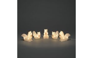 Konstsmide LED Figur Eichhörnchenl 5er Set Outdoor, BxHxT: 15x12x6cm, Kabel 5m weiss