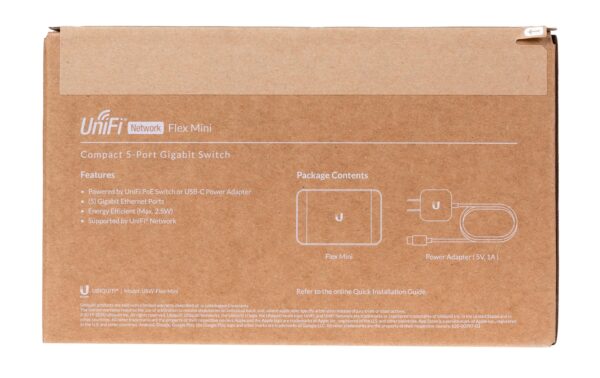 Ubiquiti Unifi Switch USW-FLEX-MINI: 5 Port Cloudmanaged,5xGE, USB-C&PoE Powered