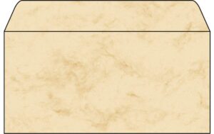 Sigel Umschlag Marmor beige 90g 110x220mm gummiert, (Ink/Laser/Copy),Innendruck50Stk.