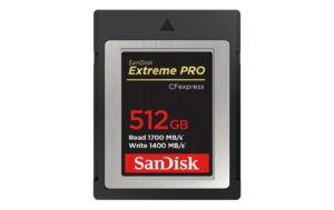 SanDisk CFexpress Extreme Pro 512GB Typ B Lesen 1700MB/s, Schreiben 1400MB/s