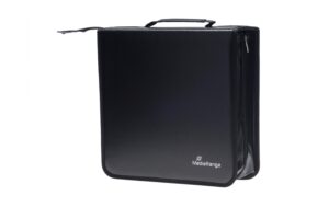 Mediarange CD-Tasche für 200 CDs, schwarz robuster Reissverschluss, Tragschlaufe