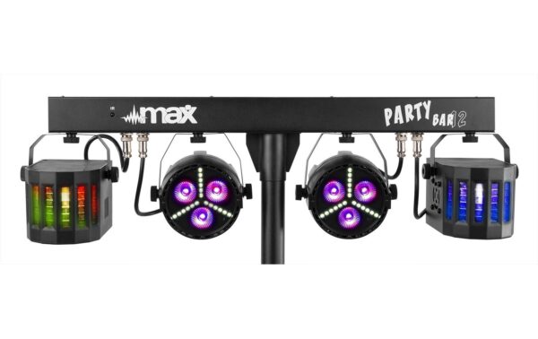 Max PartyBar 12 2x PAR-Strobe, 2x Derby IRC, Stand