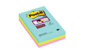 3M Post-it Super Sticky Grossformate Miami 3 Blöcke à 90 Blatt ,152x101mm