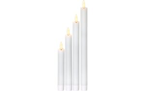 Star Trading LED Dinner Kerze 4er Pack Indoor, Weiss, 28.5cm Höhe, Timerfunktion