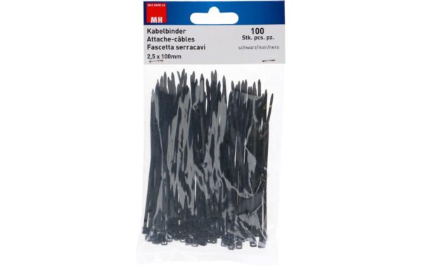 Max Hauri Kabelbinder 100 x 2.5 schwarz, 100 Stück kaufen Schweiz | Mediatech.ch