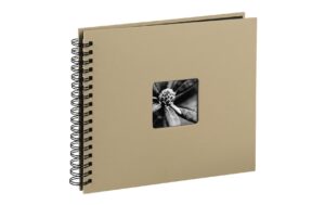 Hama Spiral-Fotoalbum Fine Art Taupe 28x24cm, 50 schwarze Seiten
