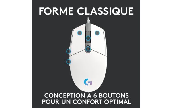 1065911_5 - Mediatech Logitech G203 Lightsync Gaming Mouse white USB