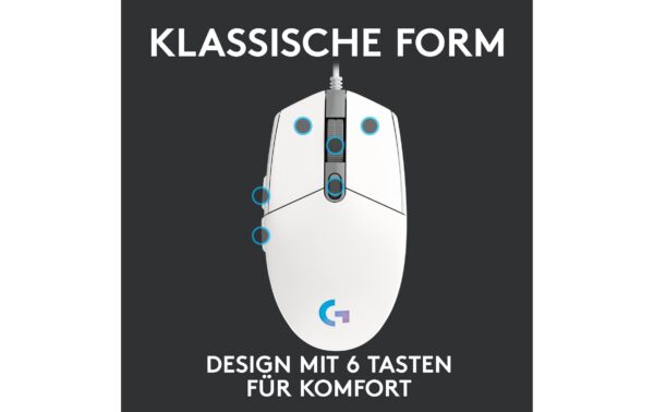 1065911_6 - Mediatech Logitech G203 Lightsync Gaming Mouse white USB