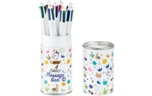 Bic Message Box mit 4 Colour Kugelschreiber 1.0mm, assortiert, Geschenkbox à 8 Stifte