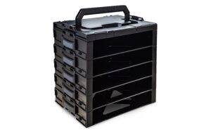 i-BOXX Rack 5er Block schwarz schwarz mit anthrazitgrauen Schnappern