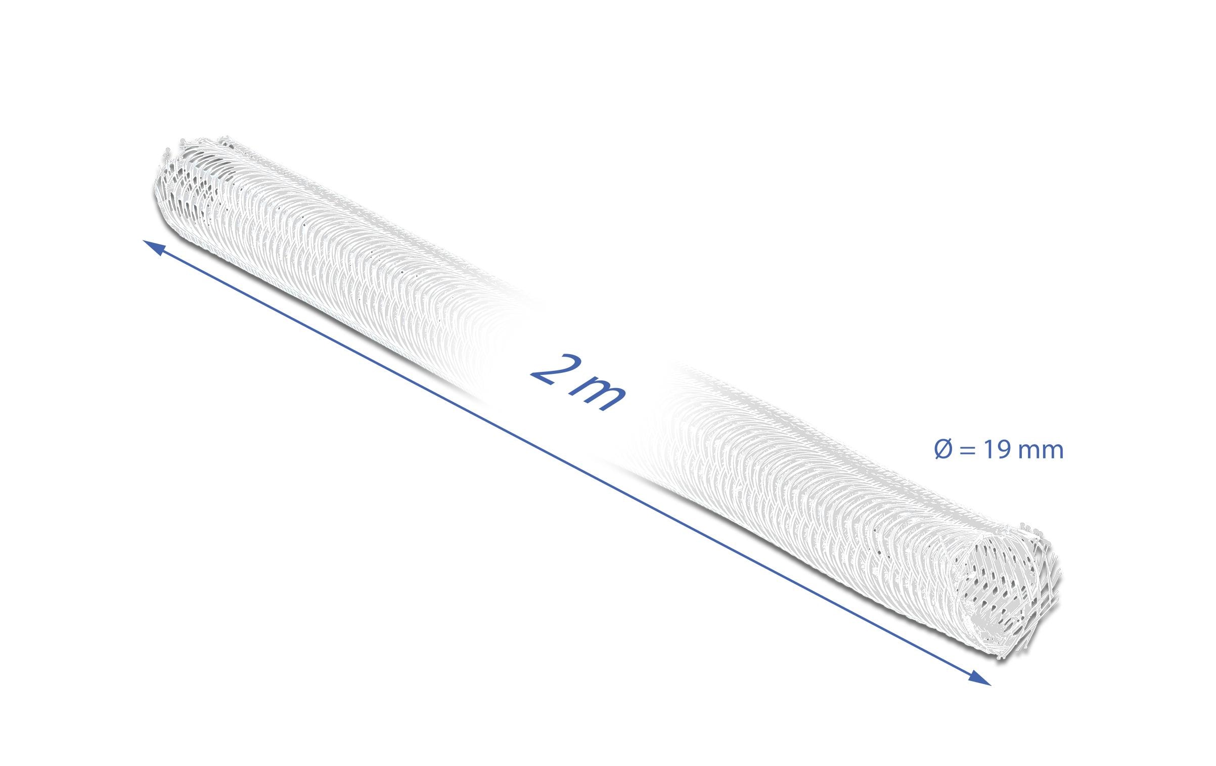 1077558_1 - Mediatech Delock Geflechtskabelschlauch, 2mx19mm selbstschliessend,schneidbar,hitzebeständig
