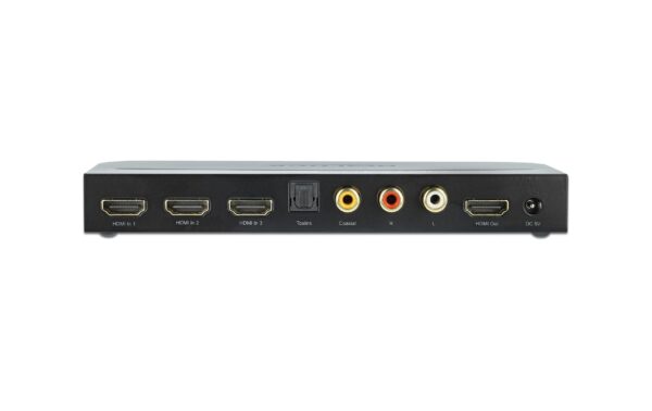 Delock 3 Port HDMI Switch 4K/60Hz, Audio ex Manuel+Fernbedienung, 3840x2160@60hz, ARC