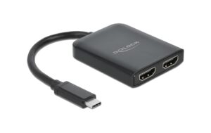 Delock MonitorSplitter USB Typ-C zu 2X HDMI 4K bis 30Hz, schwarz, DP Alt Mode, MST, VXP kaufen Schweiz | Mediatech.ch