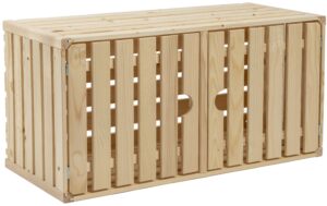 Holz Zollhaus A 1/1 CH-Holzharasse, Türe Natur, 35 x 70 x 32 cm, Fichte/Tanne/Buche