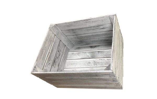 1082399_1 - Mediatech Holz Zollhaus Obstharasse Vintage Shabby Weiss, Kiefer, 50x40x30 cm, FSC 100%