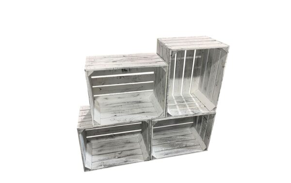1082399_3 - Mediatech Holz Zollhaus Obstharasse Vintage Shabby Weiss, Kiefer, 50x40x30 cm, FSC 100%