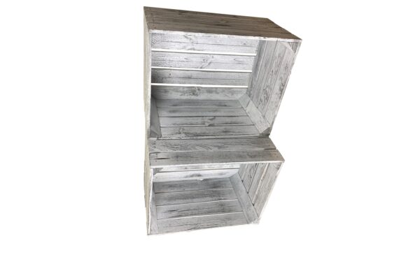 1082399_6 - Mediatech Holz Zollhaus Obstharasse Vintage Shabby Weiss, Kiefer, 50x40x30 cm, FSC 100%
