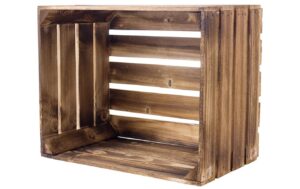 Holz Zollhaus Obstharasse geflammt Kiefer, 50x40x30 cm, FSC 100%