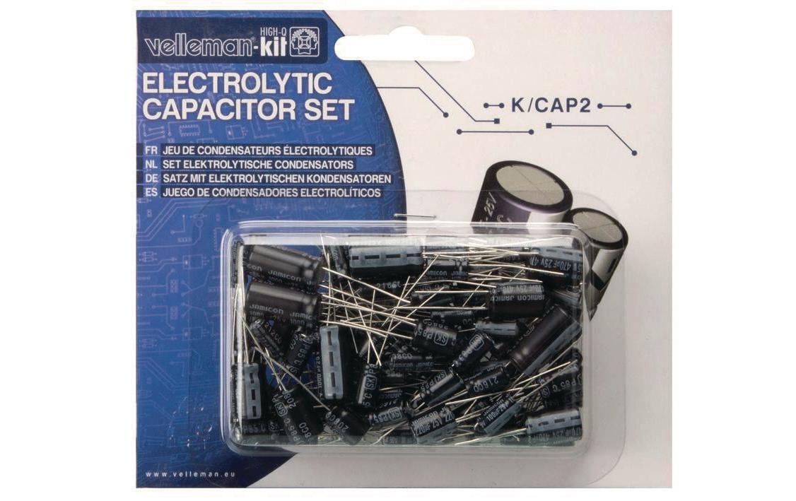 Velleman K/CAP2 Elektrolytkondensator Set Menge: 120 Stück, Werte: 1uF bis 1000uF kaufen Schweiz | Mediatech.ch