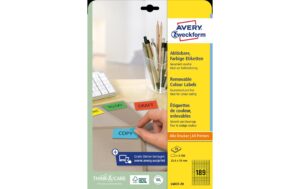 Avery Zweckform Etiketten ablösbar 25.4 x 10mm, 20 Bogen / 3780Etiketten